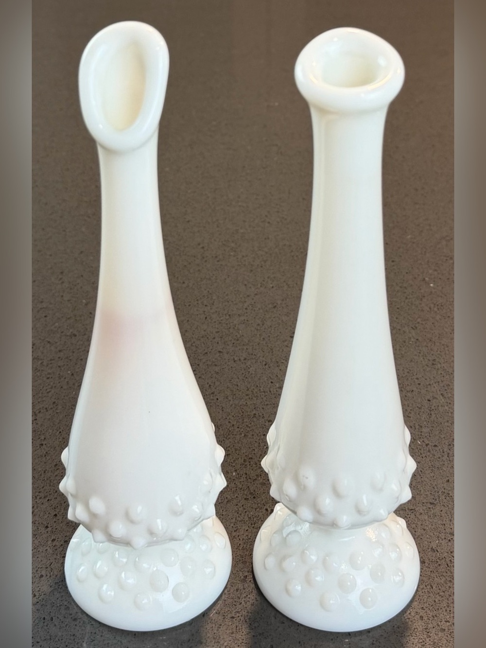 (2-Piece) Vintage White Milk Glass Hobnail Bud Vases, OS - Picture 3 of 14